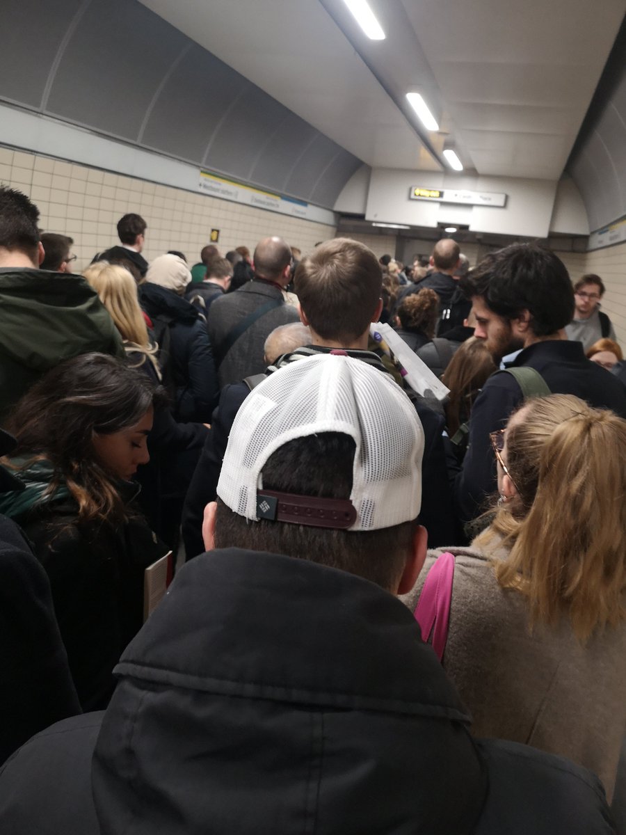 FuschiaMac's tweet photo. Trying to get anywhere near the Victoria line!! #overcrowding #tfl #commutinghell https://t.co/VLsbFx5QVJ