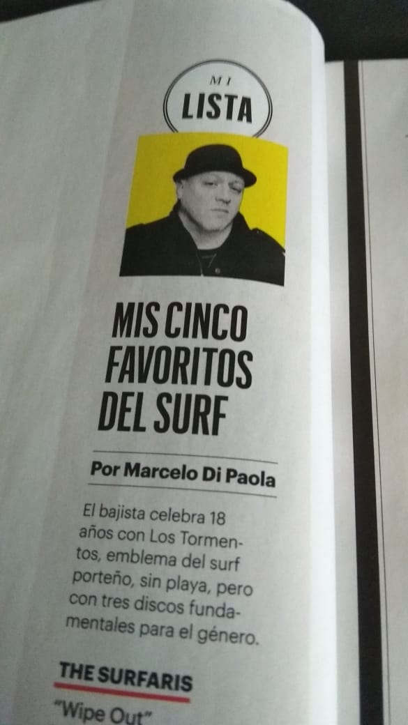 THETORMENTOS's tweet photo. Este Enero en @RollingStoneAr  nuestro Bajista Marcelo Di Paola elije 5 clasicos del surf para la playa este verano! https://t.co/zLII5YTHyu