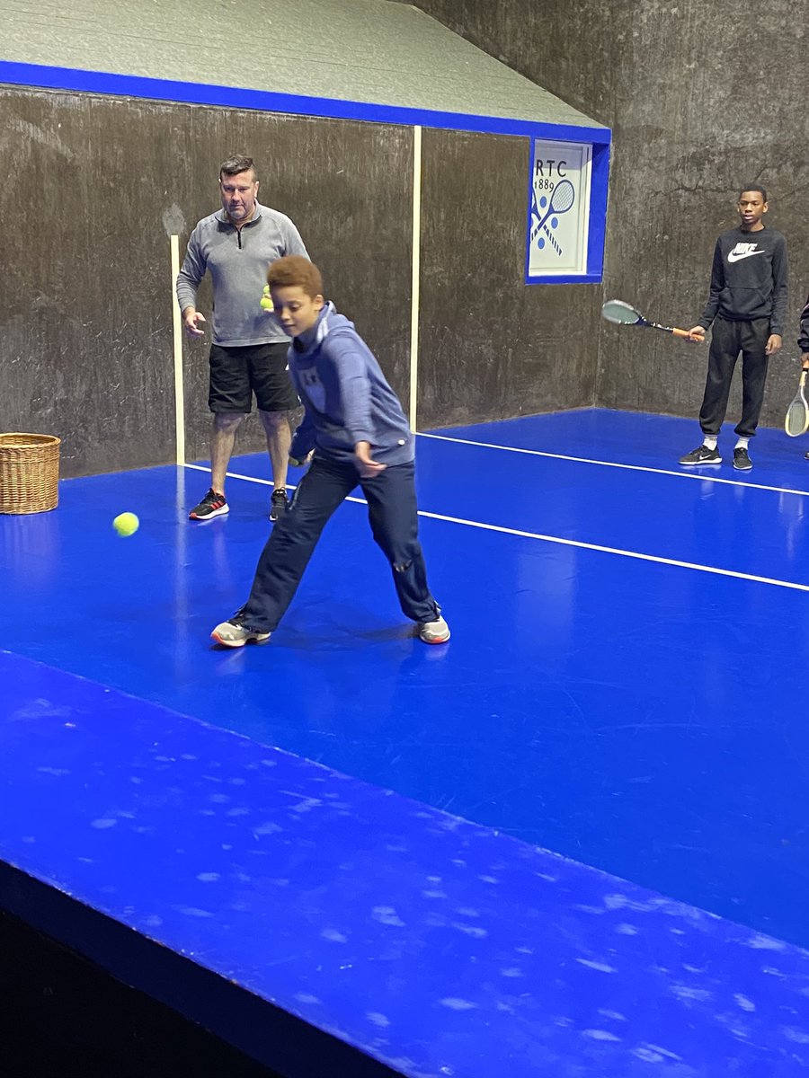 HolyportSport's tweet photo. Boarders giving Real Tennis a try... so cool 😎 #betterinboarding #newexperiences  🎾#realtennis @HolyportRealTen https://t.co/ScXK0W2s5w