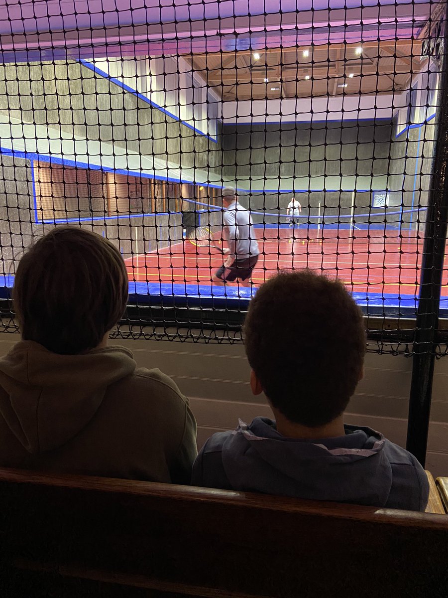 HolyportSport's tweet photo. Boarders giving Real Tennis a try... so cool 😎 #betterinboarding #newexperiences  🎾#realtennis @HolyportRealTen https://t.co/ScXK0W2s5w