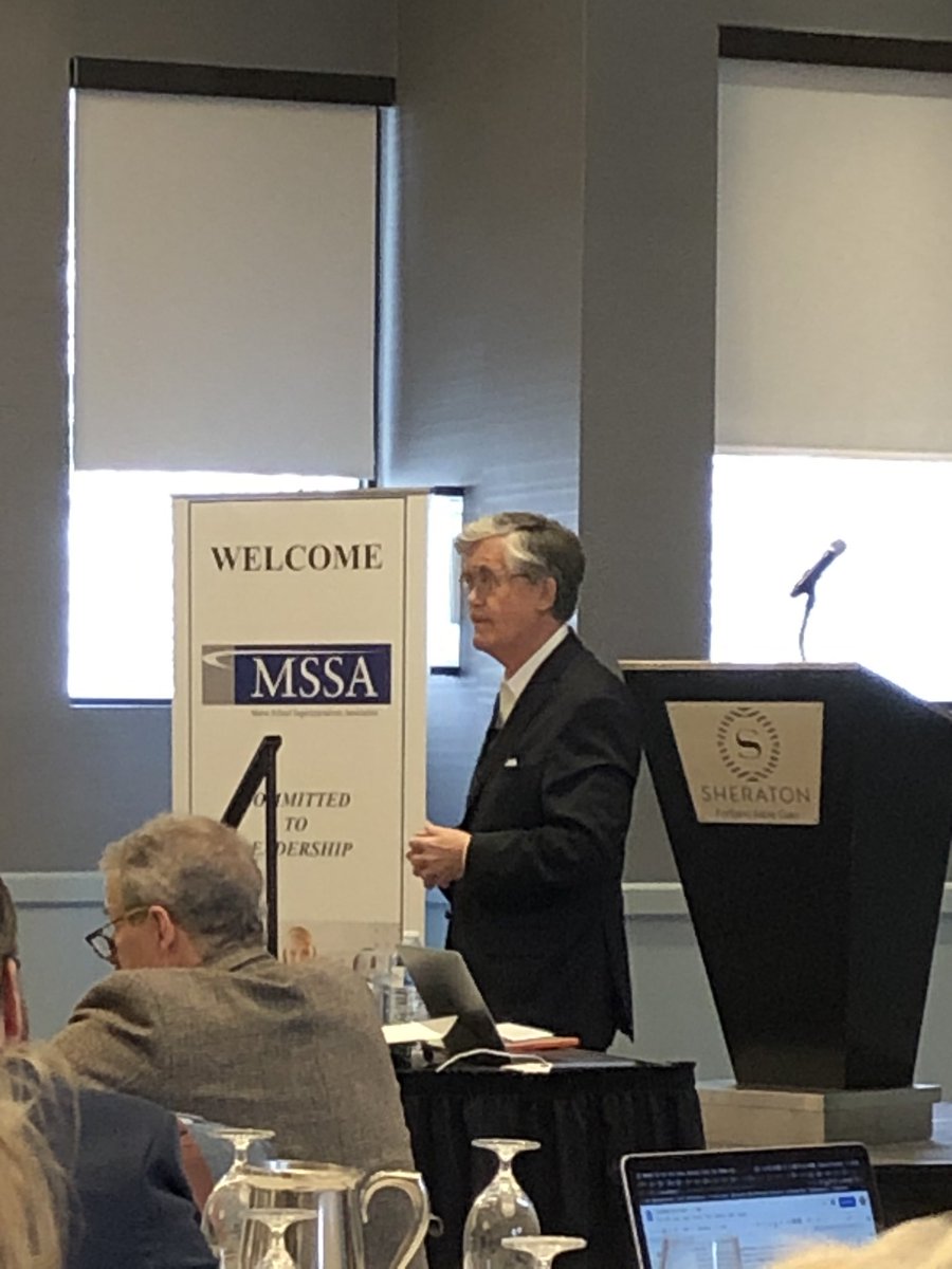 margaretahasket's tweet photo. Happening now: John Broderick @JohnBroderickJr speaking to Maine School Superintendents #mssa207 #mssa207 in So. Portland on mental health awareness #MentalHealthAwareness #REACTDH @DartmouthHitch https://t.co/VS6lKmcRUa