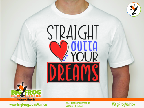 Valentine's Day is less than a month away! Let our designers make that something special for your loved ones! Stop in today. #Valentine #Custom #Shirt