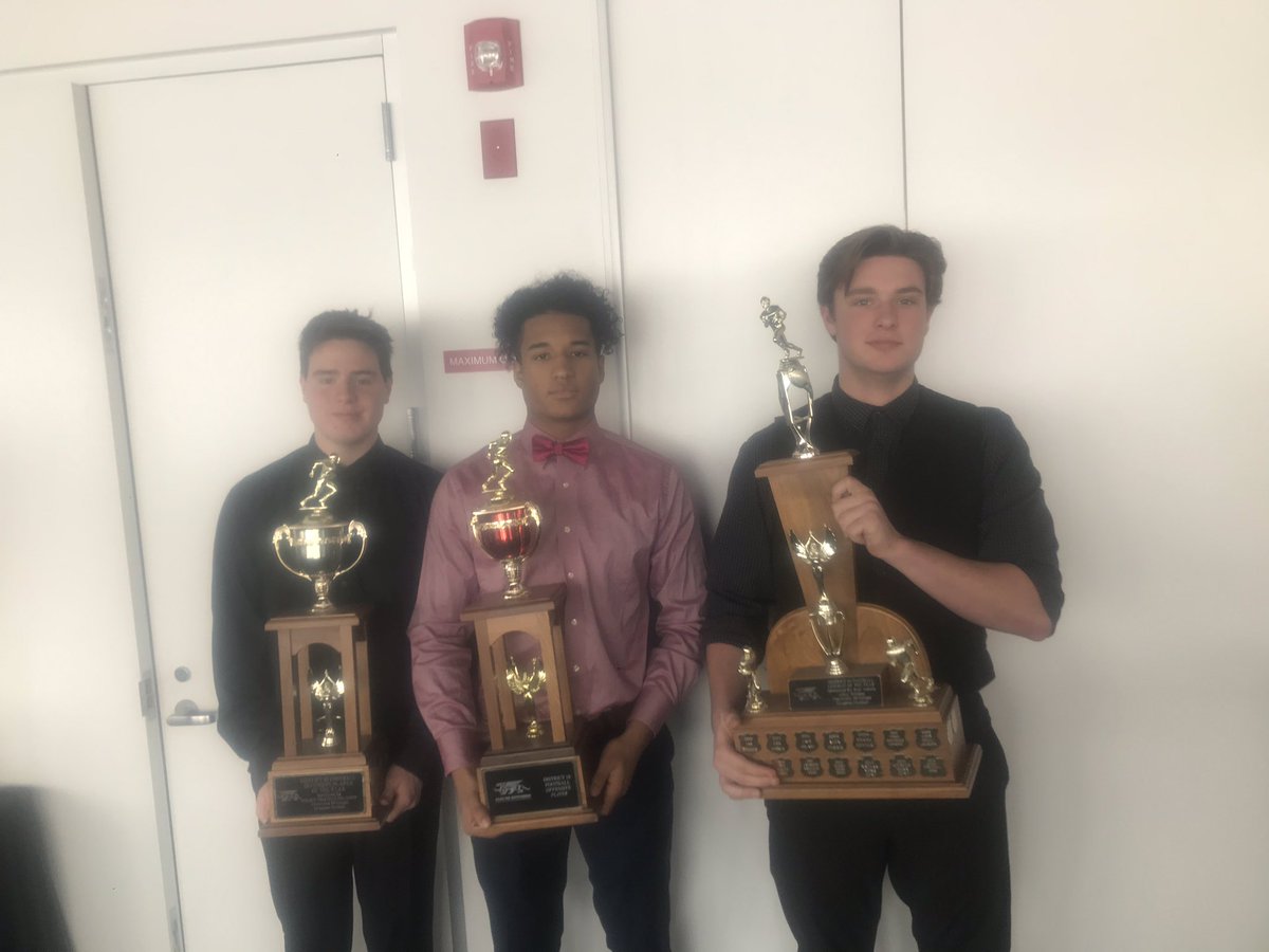Congratulations to our three D10 major awards winners for 2019:             
                                                          Josh Durfey, co-lineman of the year

Teo Jean-Gaston, offensive MVP 

and Cam House, defensive MVP.
