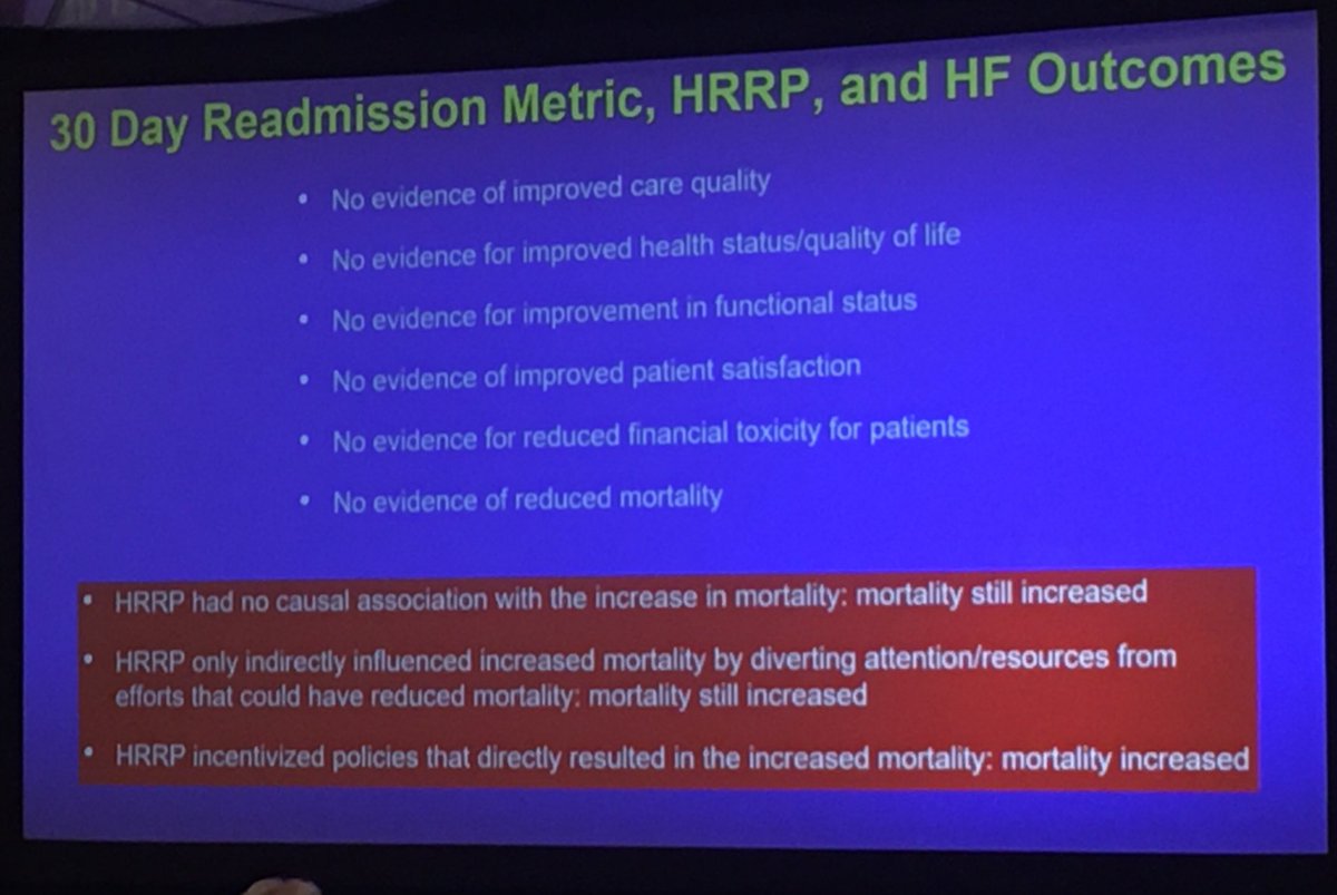 VLSorrellImages's tweet photo. @gcfmd clearly showed #AUC20 that the policy to reduce 30d readmission rate has serious unintended consequences! 

Healthcare policies should be systematically tested.

Time for a change! https://t.co/olpokeljHZ
