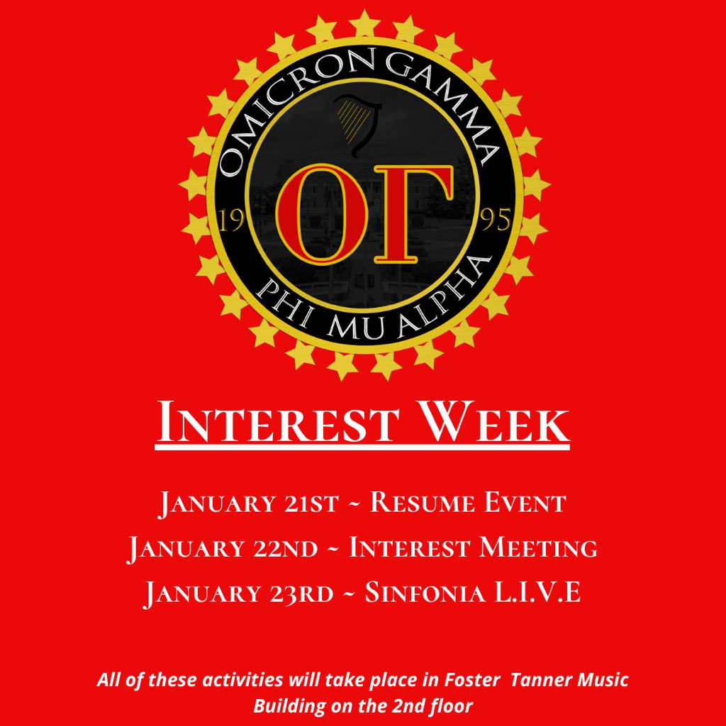 OG_SINFONIA's tweet photo. 🎶Come one, come all and fellowship with the OG Sinfonians as we enter into this week of events filled with music, man power and  brotherhood. The brothers of the Omicron Gamma Chapter would like invite you to partake and experience our spring interest week. See you there!🎶 https://t.co/TYDLY97L4G