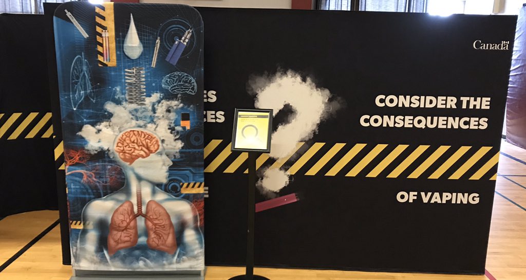 HCI_HAC's tweet photo. @HPE_TDSB @pulfordthorpe @jmtl4 @HealthCanada ALL of our Grade 9 Husky pups had the privilege of walking through the Health Canada Vaping-Info maze today in the Upper Gym #RaisingAwareness #GetTheFacts https://t.co/wJrhzaljup