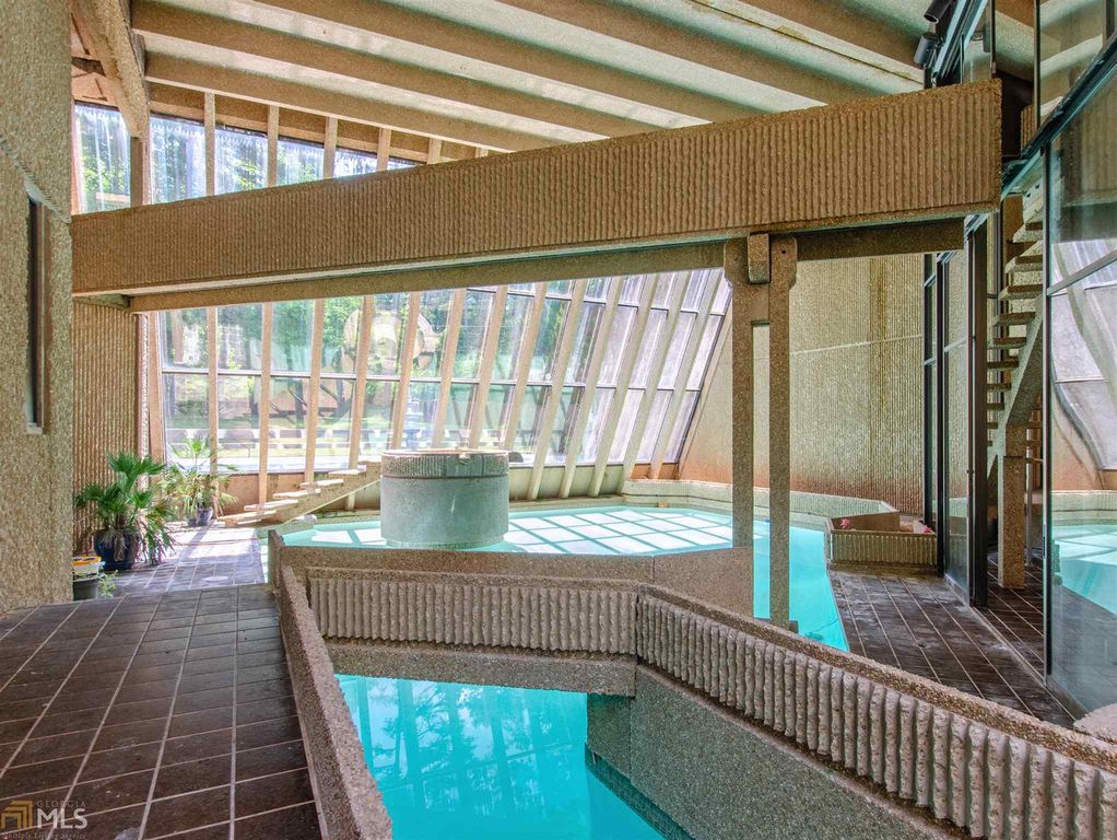 Brutalist home in Georgia, architect unknown (sold 2018 for $325k)