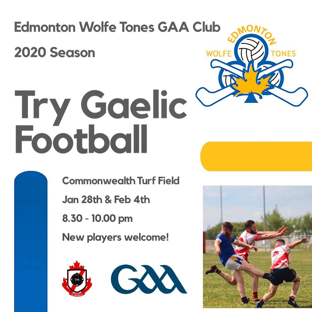 #GAA2020 is underway in YEG! Practices will begin Jan 28th in Commonwealth Rec Centre. First games against  <a href="/CalgaryGAA/">CalgaryChieftainsGAA</a> are just 6 weeks away! Try out an awesome new sport and meet great people at the same time! #yeg #gaa <a href="/EdmontonSSC/">Sport & Social Club</a> <a href="/ctvedmonton/">CTV Edmonton</a> 🇨🇦🇮🇪