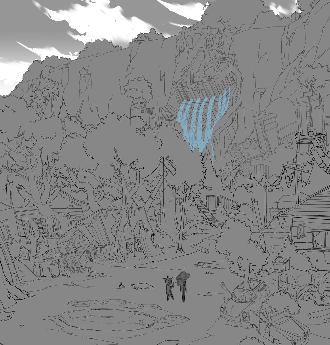 AngelaSungArt's tweet photo. Here are some of the first images I pitched to @flying_lobster and @RadSechrist when we were establishing the look of the show. Thankfully, Wayne and David were helping out with paint so I could focus on this. Line art is extremely important! Will post more soon. https://t.co/MjPgsc31U3