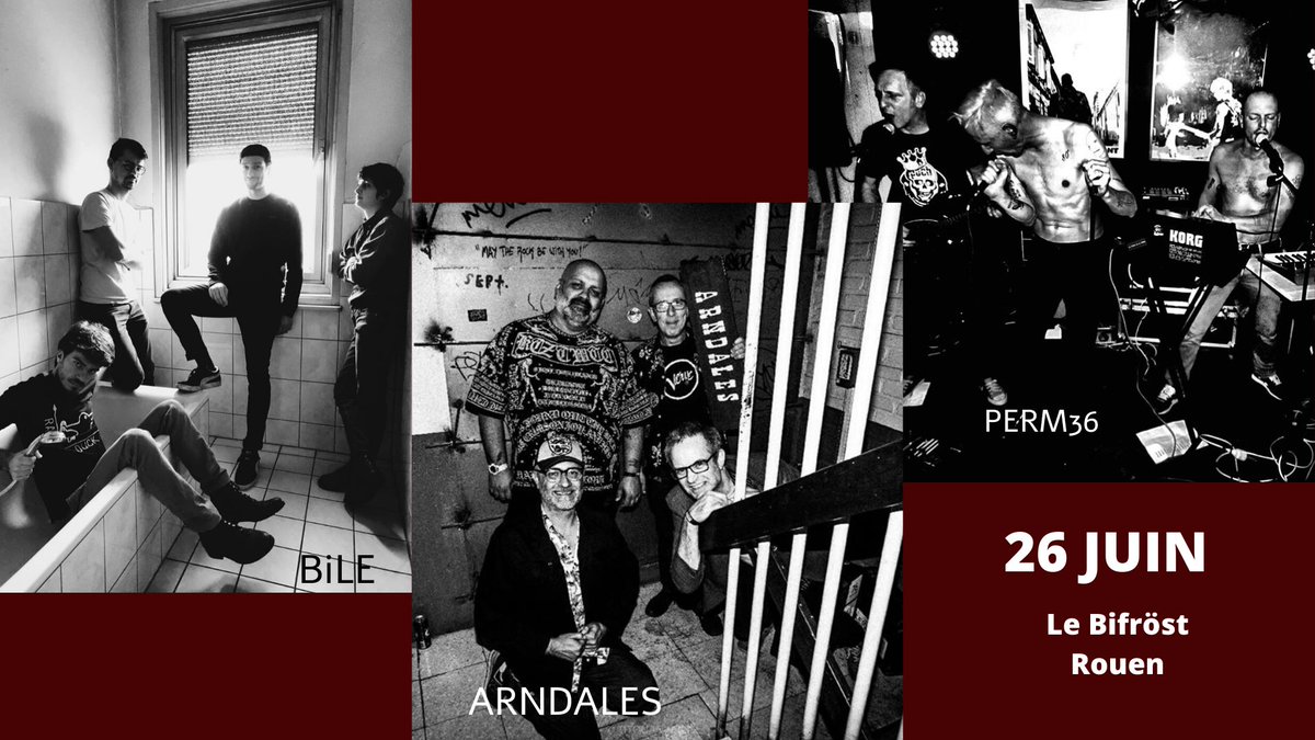 ARNDALES
PERM.36
BILE
Le 26/06/20 au Bifröst Club, Rouen (76)   
Infos : sueurdemetal.com/detail-concert…