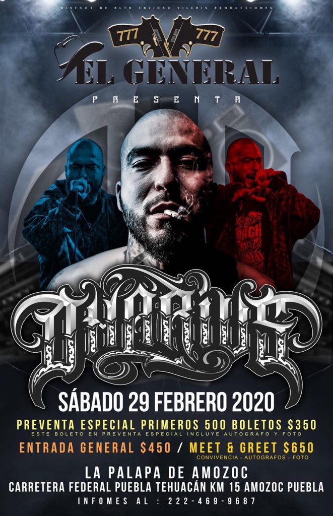 El_Clan_Records's tweet photo. EL GENERAL 777 PRESENTA 

Sabado 29 de febrero 2020 

DHARIUS EN CONCIERTO

Preventa especial 
Primeros 500 voletos $350
firma de autografos y foto)

Entrada General
$450 

Meet and Greet 
$650 (convivencia firma de autografos y foto) https://t.co/edeD4GGT0X