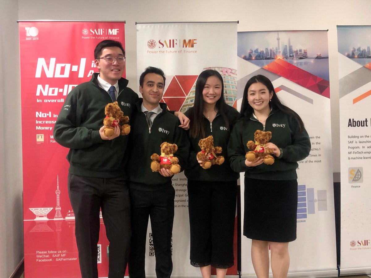 IveyFinTech's tweet photo. Congratulations to Team Ivey for winning second place at the 2020 International Youth Leadership Finance Summit case competition hosted by @sjtu1896. Well done, team! https://t.co/oy5EwupGOm