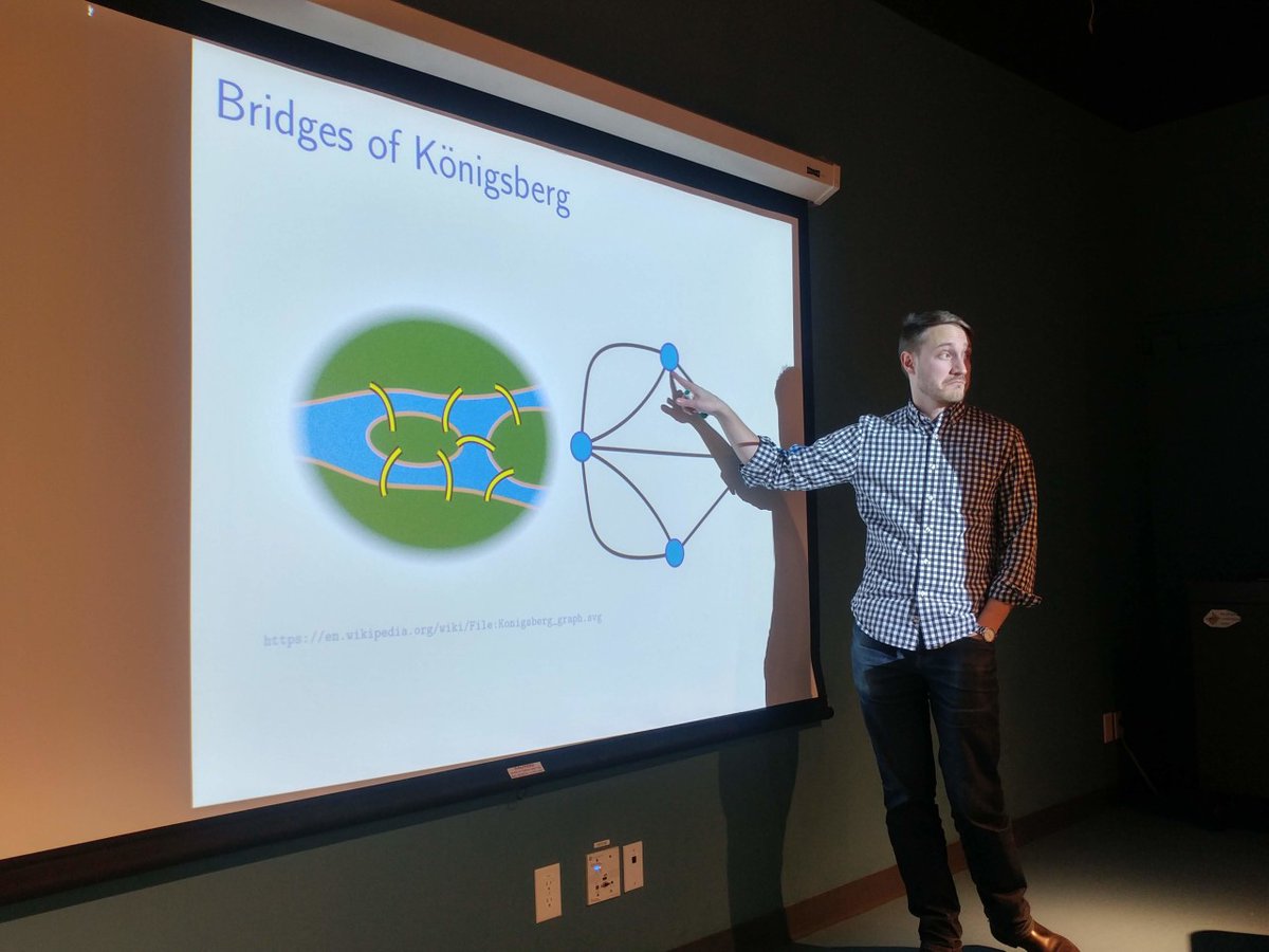 scienceworldca's tweet photo. The #FutureScienceLeaders kicked off a new week by learning all about math. They looked at the Four Colour Theorem and the Seven Bridges of Konisberg as examples of the use of Graph Theory. Sounds math-tastic! #swTeen https://t.co/Ub6oCYgblk