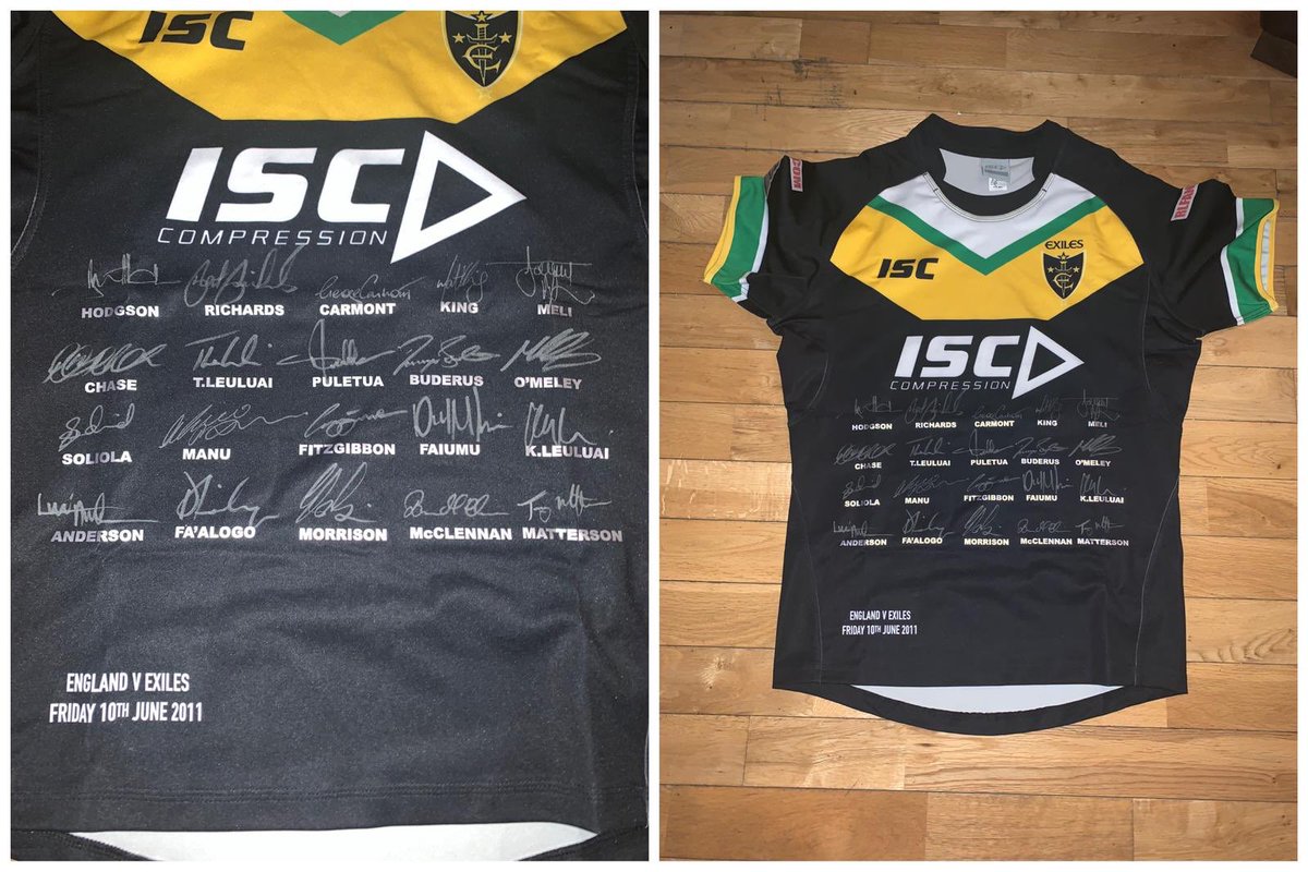 I’m donating this shirt to help <a href="/MoseMasoe/">Mose Masoe</a> it’s a shirt from when I was kit man for the exiles it’s playing quality with some greats on it finishing Thursday 23rd 18-00 <a href="/mitchgarbutt/">Mitchell</a> <a href="/DannyMcguire6/">Danny McGuire</a> <a href="/Weller_hauraki/">Dr Matt_Weller || Cryptorecovery expert</a> <a href="/Bedsy78/">Danny Buderus</a> <a href="/hullkrofficial/">Hull KR</a>