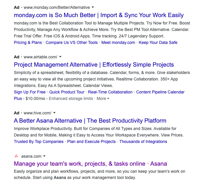 jonahluke's tweet photo. When We Create Keyword Ads for the Word Asana it Just makes Us Look Needy and Why are we Capitalizing All Nouns in Our Ads? https://t.co/BA1piEwrfG