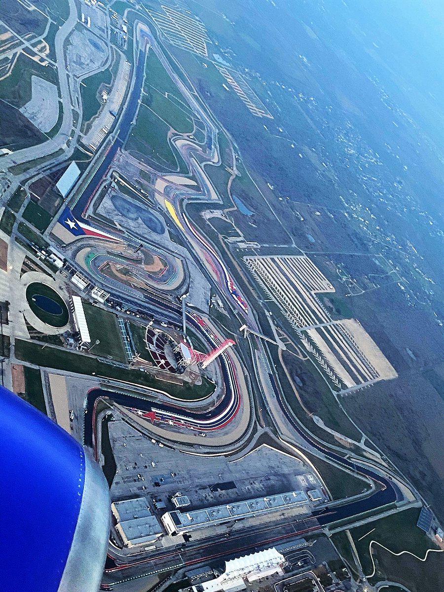 GPAmericas's tweet photo. Aerial Photo: #COTA partial resurfacing. Confirms what I posted a week or so ago. As I was thinking then, they did T1-2, T9-10, Back Straight, &amp; T16-19. They ignored many bad bumps elsewhere &amp; the drainage issues they said led to this. #F1 #MotoGP #IndyCar #WEC #FIAWEC #Austin https://t.co/8krRFx4B3p