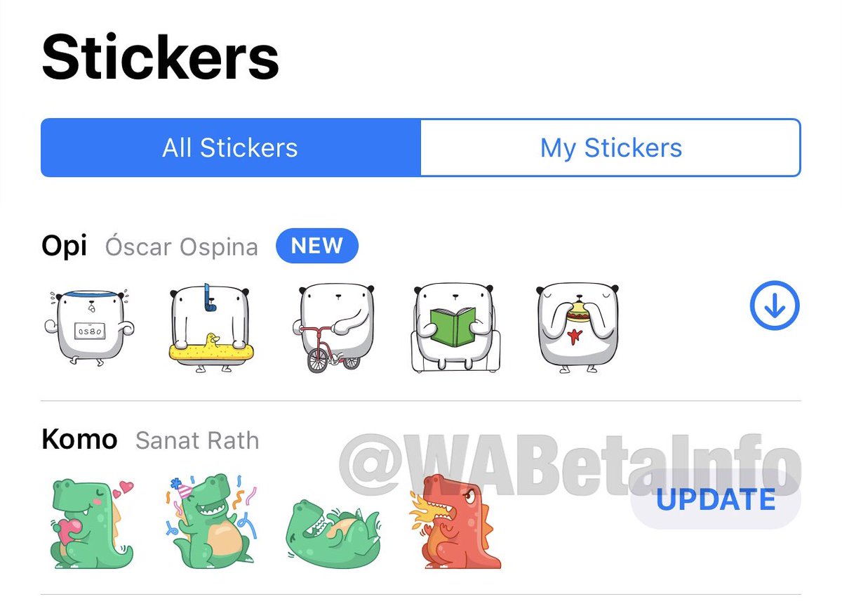 Wabetainfo On Twitter All Stickers Packs Received A Server Side