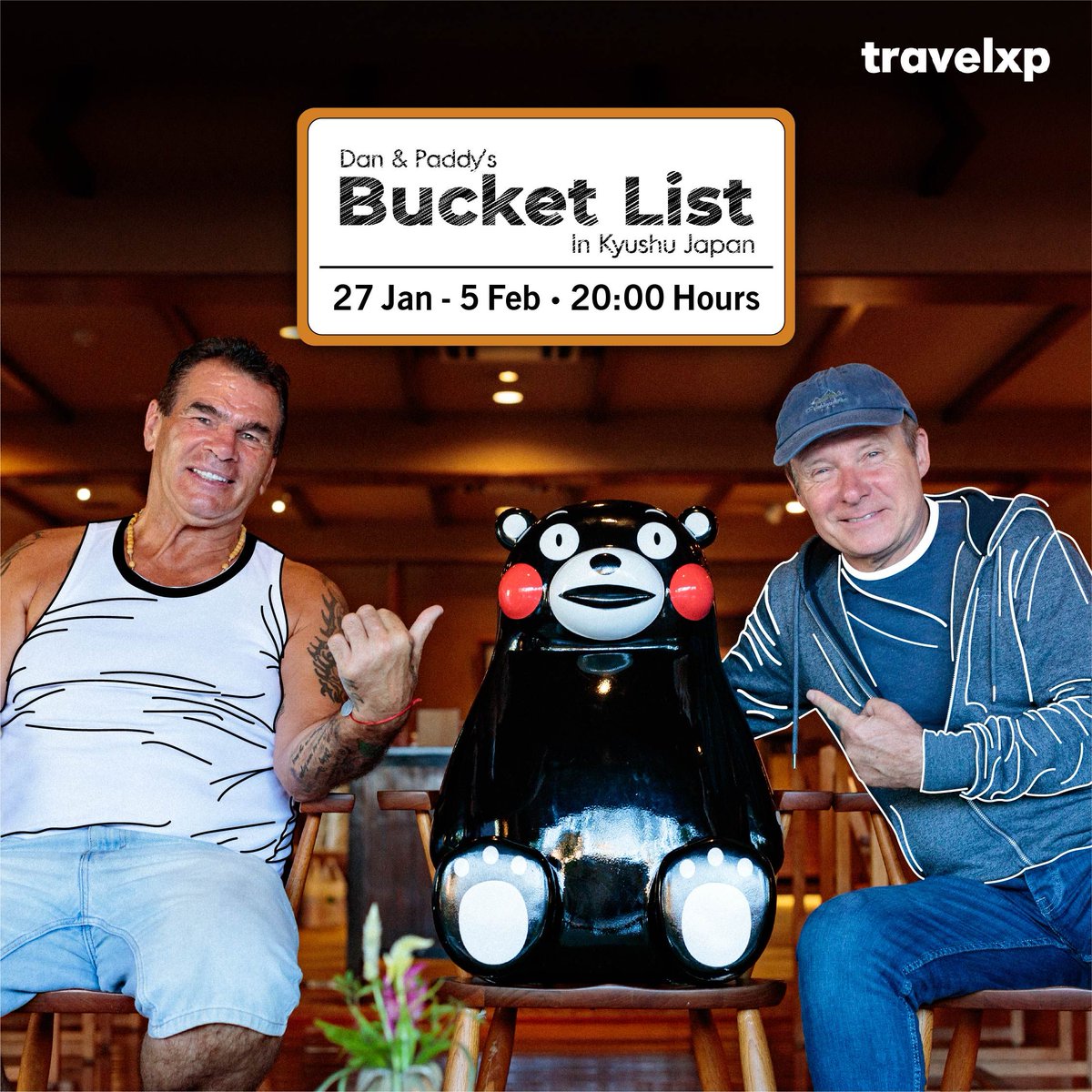 danielalancoll's tweet photo. COMING SOON TO TRAVELXP DAN AND PADDY'S BUCKET LIST KYUSHU JAPAN
SKY CHANNEL 185 FROM 27th JANUARY TO 5th FEBRUARY 8PM FOR 10 NIGHTS
@TRAVELXP #PADDYDOHERTY #DANIELCOLL #TV #TVSERIES #TRAVELSERIES https://t.co/SSnw8enLFN