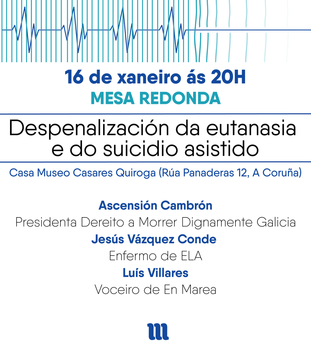 Comezamos unha nova xornada en defensa da despenalización da eutanasia e do suicidio asistido. Facémolo nun entorno inmellorable como é a Casa Museo Casares Quiroga da Coruña, nunha mesa redonda con Ascensión Cambrón, Jesús Vazquez e <a href="/VillaresLuis/">Luís Eduardo Villares</a> 
#FinaldeVIdaDigno