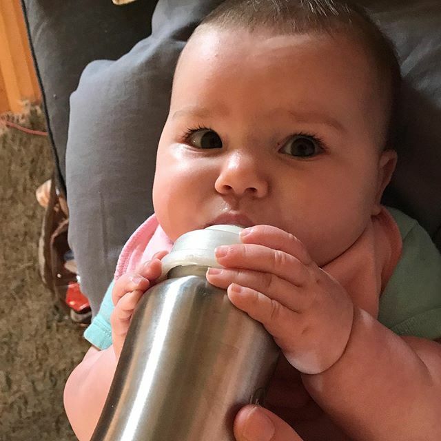 OYLClub's tweet photo. “Mum. ‘Dis boob is not squooshy. I am not sure about it, but it has my milks. So I like dis not-squooshy boob I guess.” Abbie is having her first bottle today. I LOVE nursing, but I also need the ability to give myself some space when I need it. 
So I ca… https://t.co/BYksyiKSsG https://t.co/iaUgY35wZx