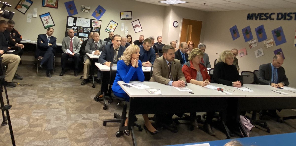 mvesc's tweet photo. Public school district officials present the financial dangers and issues related to the current EdChoice Scholarship Program at a press conference at MVESC. https://t.co/432eNCc4FB