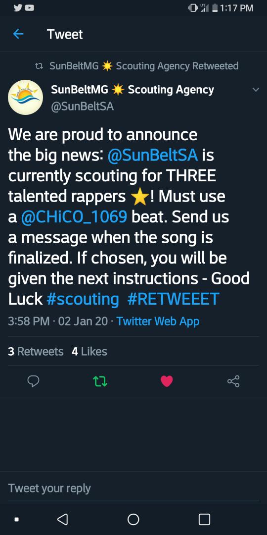 SunBeltSA's tweet photo. @Leroiduhiphopna @CHiCO_1069 For A Chance To Get On The Label Please Do The Following ⬇  @Leroiduhiphopna https://t.co/awEkZhaY5i