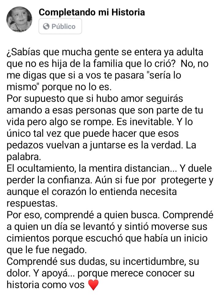 PatriHolmes's tweet photo. Derecho a la Identidad ❤ Todos merecemos saber de dónde venimos https://t.co/3iomgxUpAY