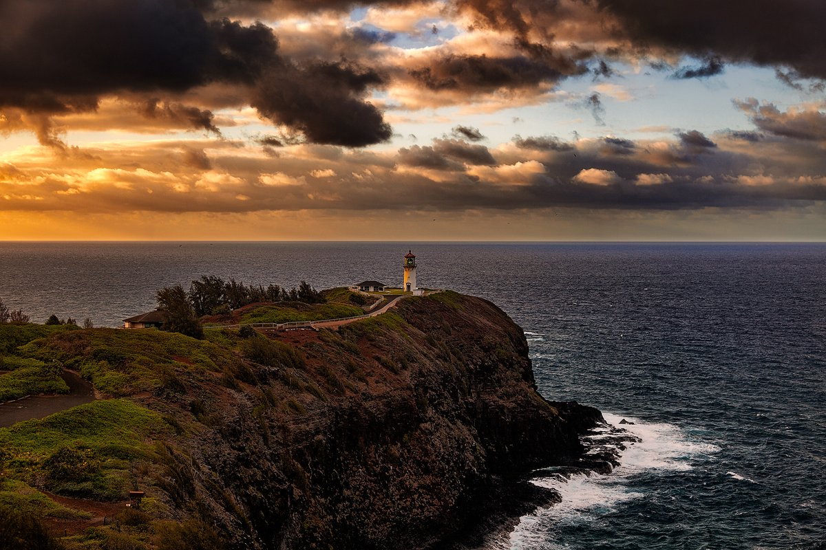 The sun sets over Kilauea Point NWR on Kaua’i.
