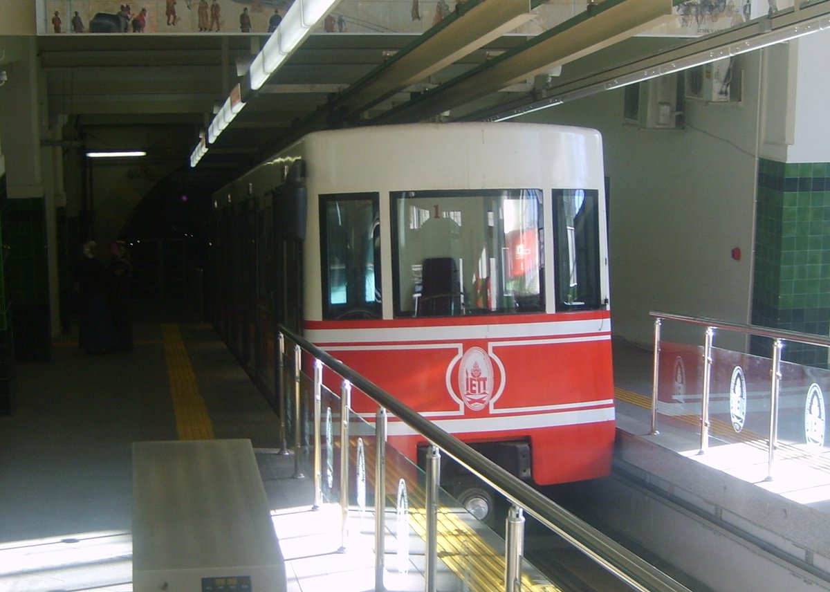 A train arrives at a station