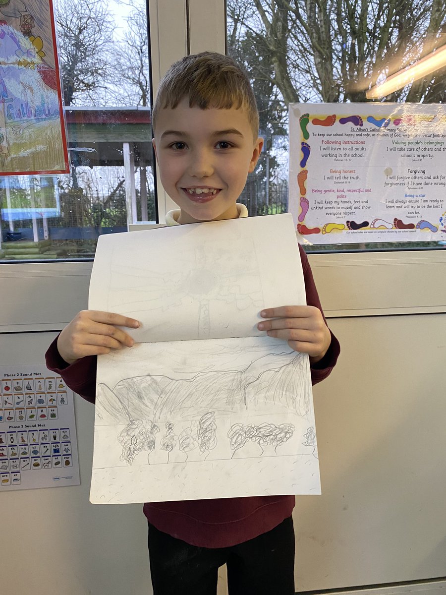 StAlbansSchool1's tweet photo. #SACPSY4 have had a lovely stimulating afternoon, sketching a welsh landscape - Snowdonia. Fantastic concentration and artistic skills! ✏️🎨! #SACPSCREATIVITY #SACPSFUN #Article29 #EisteddfodTopic #CurriculumCymreig https://t.co/ECydQVgSvr