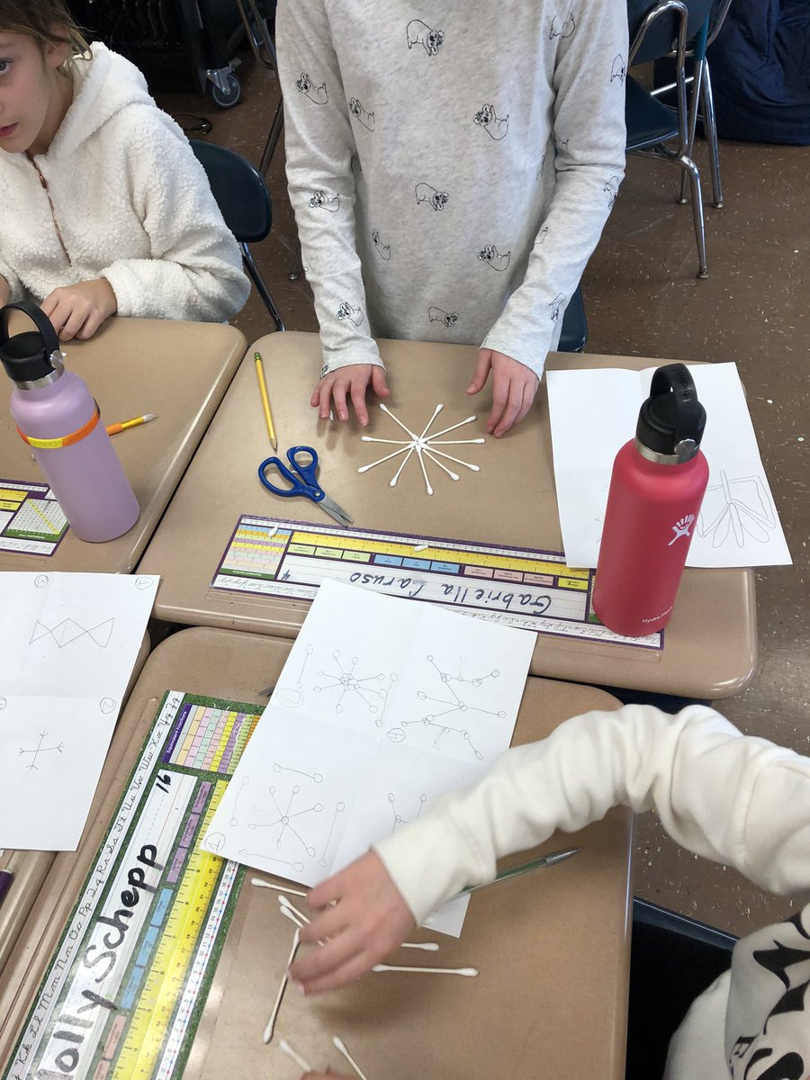 MrsKorwanFFE's tweet photo. Q-Tip creativity Challenge 
Combining math, literature, science and a whole lot of creativity. 
#snowflakebently #geometry #howdosnowflakesform https://t.co/TI7DSfP3LC