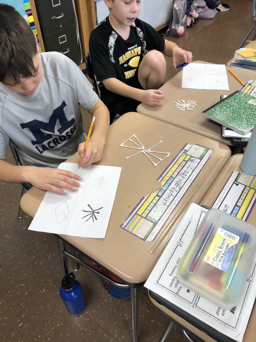 MrsKorwanFFE's tweet photo. Q-Tip creativity Challenge 
Combining math, literature, science and a whole lot of creativity. 
#snowflakebently #geometry #howdosnowflakesform https://t.co/TI7DSfP3LC