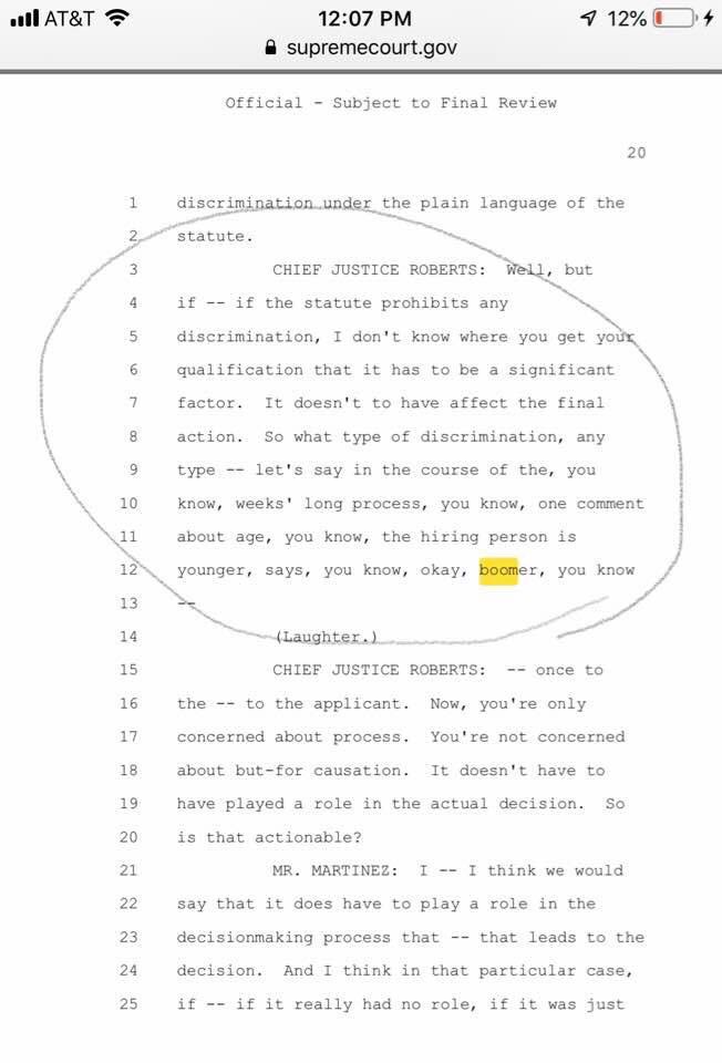 That Chief Justice — on the eve of an impeachment trial, he’s still the quipster during oral argument at the Court. #mostdangerousbranch