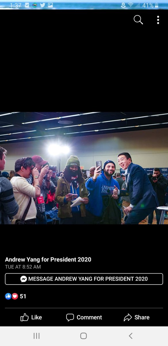 Zekt1X's tweet photo. @_ideasforyang look at who I spotted on Facebook this morning π€ https://t.co/TkIkavLFMv