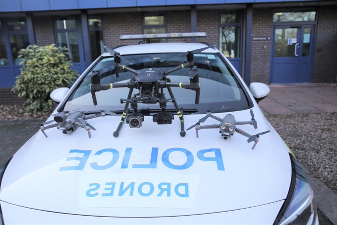 NottsWatch's tweet photo. A drone deployed by @nottspolice this week has already helped officers to #arrest two men who have now been charged in connection with an aggravated. The arrests are the first to be made since the operational launch of a new drone team on Monday. #nottswatch #community #drone https://t.co/eWn8319kuE