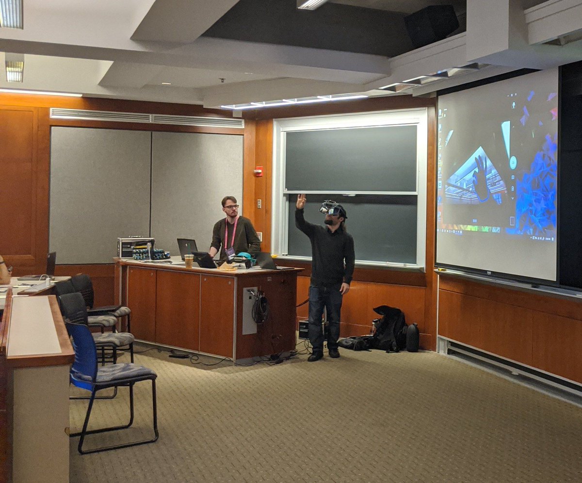 Shout out to our own 3D/XR genius @BryanChrisBrown leading two workshops today at  @mitrealityhack about "Unreal Engine" and the other on an AR headset project he has been been working on. Find out more about his headset here. --&gt;  bit.ly/2uNyHC3#HackTo… #hackreality #ar #VR