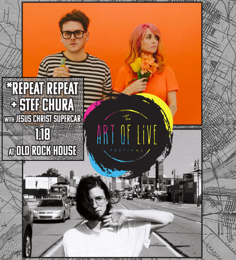 vintagevinylSTL's tweet photo. This Saturday! @repeatX2 and @stefchura come to @oldrockhousestl with @JCSuperCar apart of the @artoflivefest! Retweet for the chance to win a pair of tickets! A winner will be selected tomorrow! https://t.co/nJYI8oWhxg