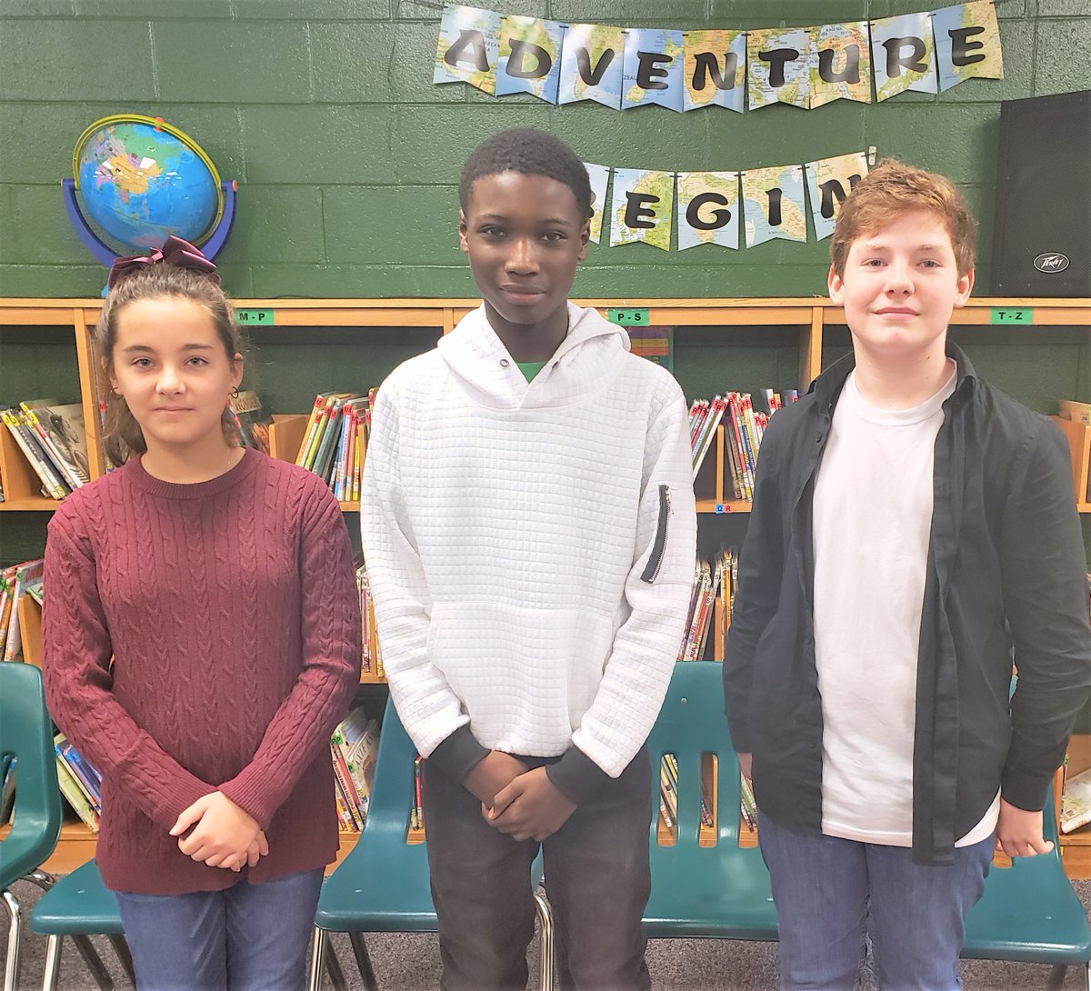 CONGRATULATIONS to our Group 5 Spelling Bee winners (from left) Payton Key (2nd) of <a href="/ChukkerCreek/">Chukker Creek</a>, Zaiid Stroman (1st) of <a href="/NEMS_STEAM/">New Ellenton Middle</a>, and Nicklaus Wylds (3rd) of <a href="/JMSIndians/">Jackson STEM Magnet Middle</a>! #ONETEAMWINNERS <a href="/King_Laurence/">King Laurence</a>