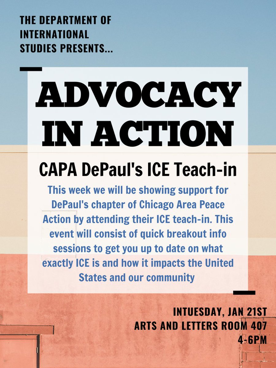 DePaulINT's tweet photo. Here's a #INTuesday calendar for January! We've got some cool events coming up!
#DePaul #DePaulLAS #DePaulINT #INTstudents #INTgrads #events https://t.co/yxmZ4pimK3