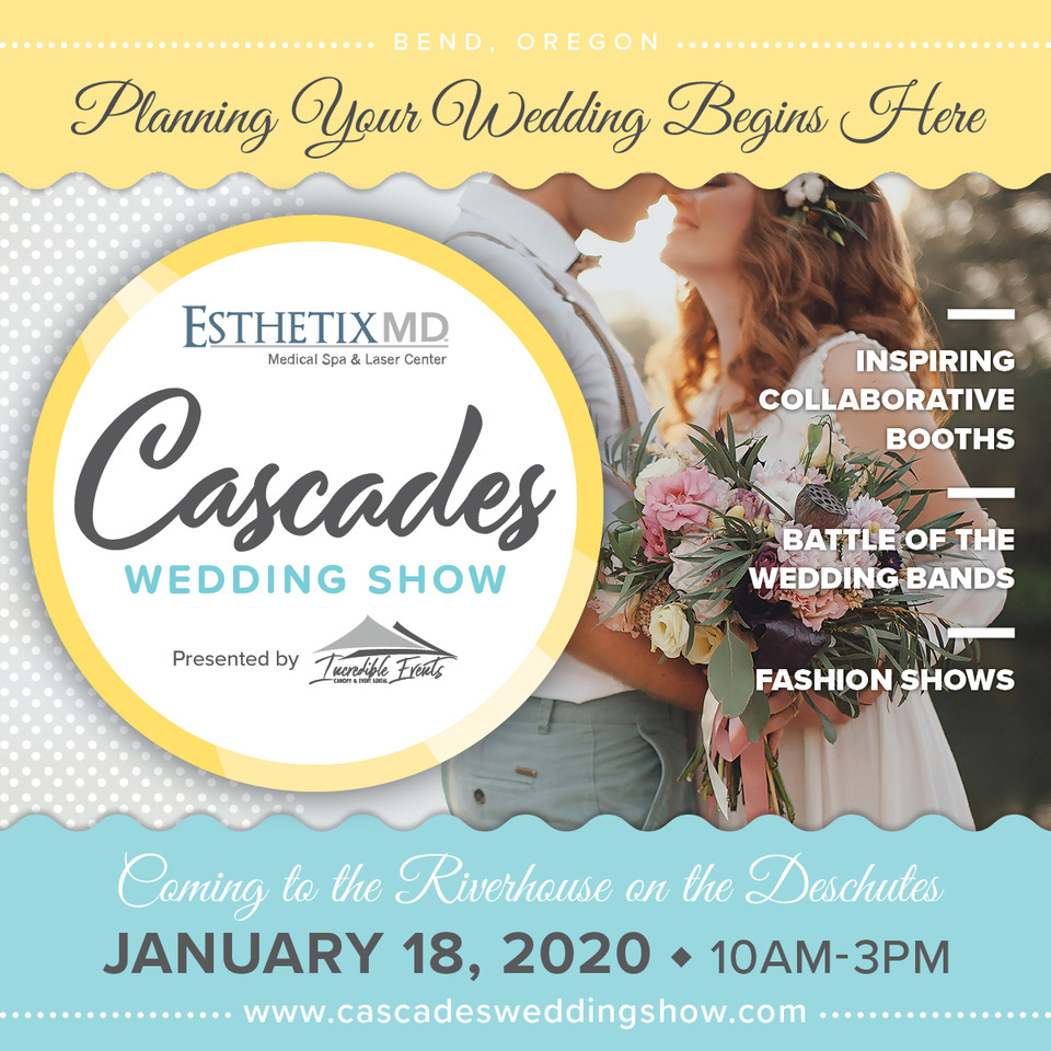 cascadeswedding's tweet photo. Gather your bride tribe this Saturday, January 18th 10am-3pm @RiverhouseBend for all of the @EsthetixMD #CascadesWeddingShow! 

Tickets: https://t.co/jd3LvfXX2h

#inBend #BendOregon #BendEvents https://t.co/mkUBxJPpux
