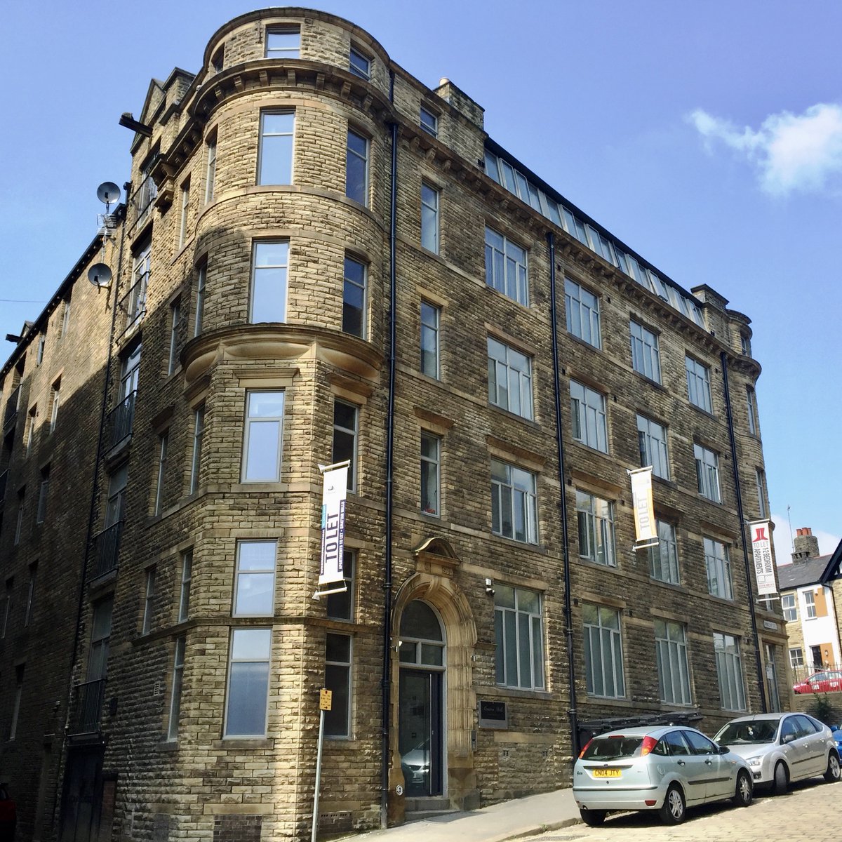 Stormproof timber casement windows, fitted in Grade II Listed Grattan Mill, protect not only it's residents but the integrity of this heritage building in #bradford.  #throwbackthursday #heritage #bradfordhour #timberwindows #localbusiness