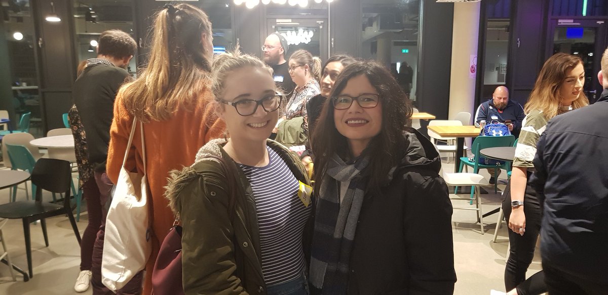SophieBrannon's tweet photo. Great time at @Optimisey tonight with talks from the amazing @aleyda and the @BreadcrumbMedia team on video creation and optimisation. P.s. thanks for the picture Aleyda! Look forward to the @techseowomen conference in March! #optimisey #seo https://t.co/BxcyeCtiVY