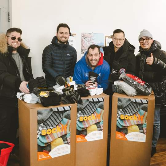 Jimmytheintern's tweet photo. So thankful for all the socks that this amazing group collected for our seniors @OFSS1969 . #warmthoughts #OFSS50years https://t.co/2zM9n2fcnY