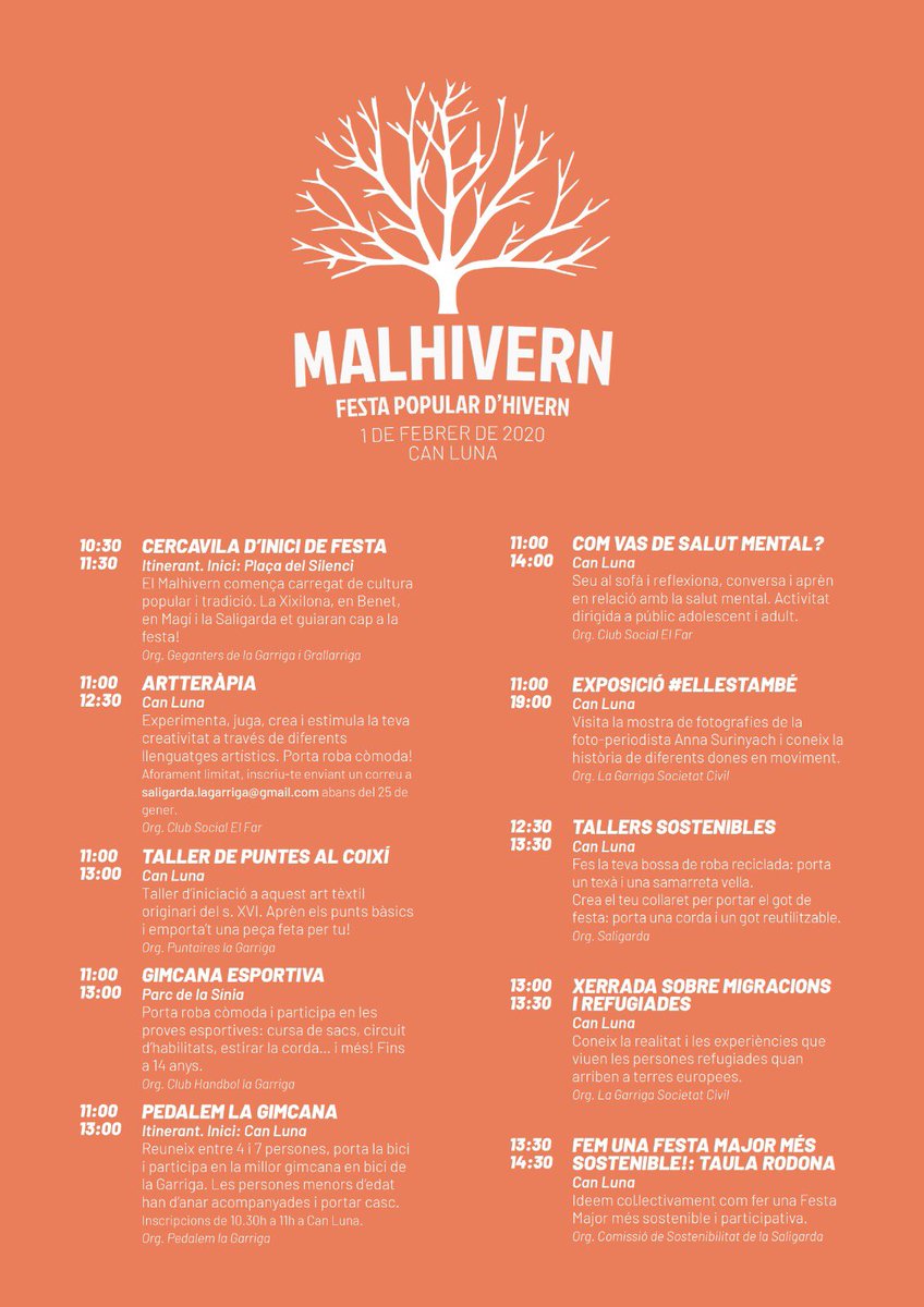 SaligardaLG's tweet photo. 😍🥳 Ja teniu disponible el programa d’activitats del #Malhivern2020 https://t.co/wRgGOsbkwh