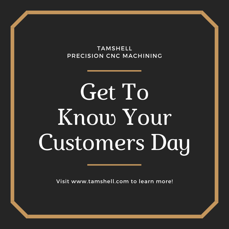 tamshell_corp's tweet photo. Get to Know Your Customers Day!

Tap here to learn more: https://t.co/WRrYGpoRaG

#GetToKnowYourCustomersDay #tamshell #precisionmachineshop #familyownedbusiness #americanmade #cncmachining #tolerance #cnc #machineshop #machining #machinistlife #cncmachinist #americanbuilt https://t.co/8TEgLheJ4G