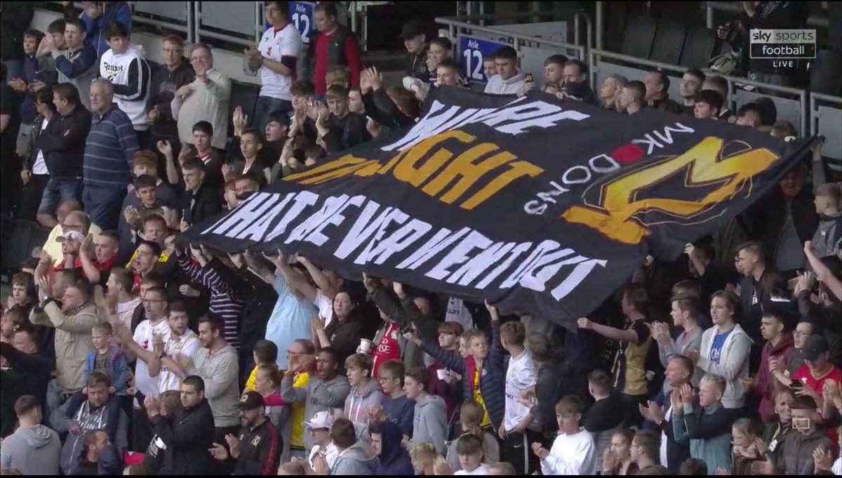 DonsAction's tweet photo. You know it’s a big one when this will be making a return on Saturday...

😉
#MKDons #BackTheBlock https://t.co/lnGDiOtFZO