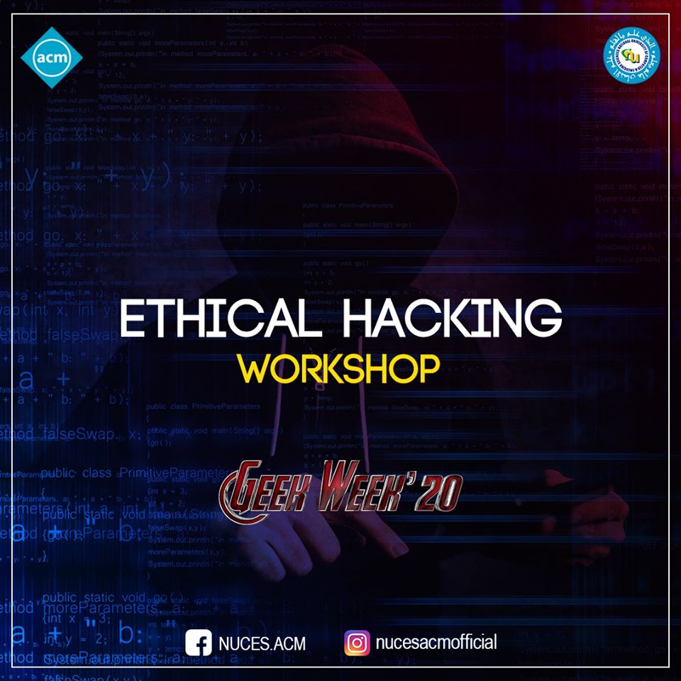 nucesacm's tweet photo. Hacking is the new cool thing to do and is a very powerful thing, and it's extremely important that it goes to right hands.
We trust you and that's why we're conducting a workshop just for that and we hope to see you there with your laptops at Geek Week '20.
#GeekWeek_20 #ACM https://t.co/p9MrZnFzOW