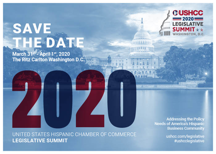 USHCC's tweet photo. Register today for the United States Hispanic Chamber of Commerce Legislative Summit on March 31-April 1, 2020 at the @RitzCarlton Hotel! Meet, engage, & collaborate w/ business leaders, corporate executives, legislative/policy experts & elected officials. https://t.co/jK15bMmPy5 https://t.co/uGNCiuahDE