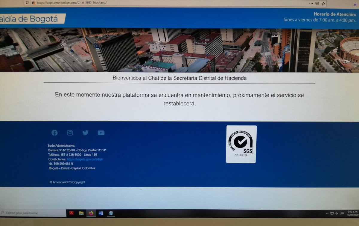 Ilucitada's tweet photo. @HaciendaBogota Tengo problemas con la presentación virtual, no me deja crear usuarios, no me responden vía telefónica y tienen desactivado el chat. Qué puedo hacer? https://t.co/Bthv9D1hjy