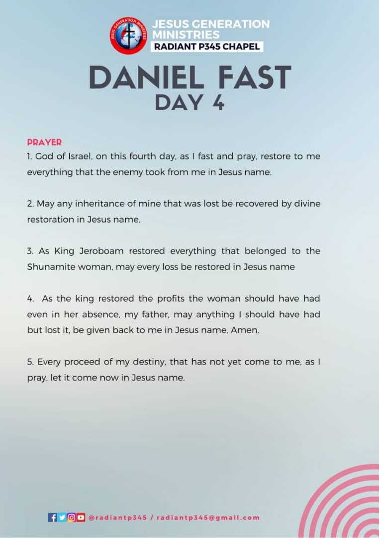 radiantp345's tweet photo. Day 4 of our Daniel Fast (21 Days of Fasting with Prayers)

#DanielFast
#DrBoadum 
#WeAreRadiant https://t.co/wdcWYvbO19